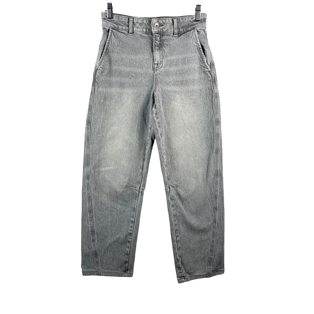 Sanctuary Twisted Seam Barrel Jeans 26 Grey Standard Rise Tapered Leg boho